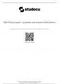 AQA Physics paper 1 questions and  answers 2024 solution