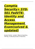 Comptia Security+ SY0-501 FedVTE Identity and Access Management Exam(solved & updated).