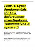 FedVTE Cyber Fundamentals for Law Enforcement Investigations TExam(solved & updated).