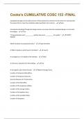 Cooke's CUMULATIVE COSC 153 -FINAL Exam  QUESTIONS & ANSWERS SCORED A+ TO PASS!!