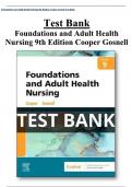 Foundations and Adult Health Nursing 9th Edition Cooper Gosnell Test Bank All Chapters (1-41) | A+ ULTIMATE GUIDE