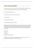 Test 2 ( Nursing 105) Questions And Answers With Verified Solutions Graded A+