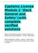 Captains License Module 2 Deck General and Safety(with complete verified solutions