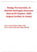 Instructor's Manual for Biology The Essentials 3rd Edition By Marielle Hoefnagels (All Chapters, 100% Original Verified, A+ Grade)