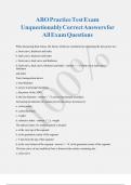 ABO Practice Test Exam Unquestionably Correct Answers for All Exam Questions