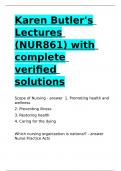 Karen Butler-s Lectures (NUR861) with complete verified solutions.