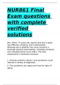 NUR861 Final Exam questions with complete verified solutions