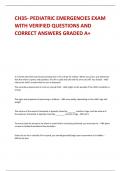 CH35- PEDIATRIC EMERGENCIES EXAM  WITH VERIFIED QUESTIONS AND  CORRECT ANSWERS GRADED A+