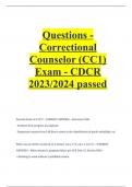 Questions - Correctional Counselor (CC1) Exam - CDCR 2023 2024 passed.