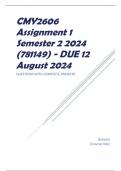 CMY2606 Assignment 1 Semester 2 2024 (781149) - DUE 12 August 2024