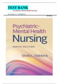 Test Bank For Psychiatric Mental Health Nursing, 9th Edition by Sheila L. Videbeck All Chapters 1-24 LATEST