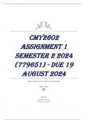 CMY2602 Assignment 1 Semester 2 2024 (779651) - DUE 19 August 2024