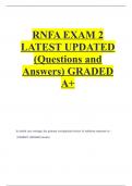 RNFA EXAM 2 LATEST UPDATED (Questions and Answers) GRADED A+.