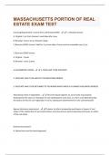 MASSACHUSETTS PORTION OF REAL ESTATE EXAM TEST QUESTIONS & ANSWERS VERIFIED 100% CORRECT