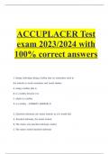 ACCUPLACER Test exam 2023 2024 with 100- correct answers.