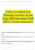 CEPA (Certified Exit Planning Advisor) Exam Prep 2024 Questions With 100- Correct Answers!!!.