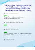 WGU D196 Objective Assessments, Pre-Assessments & Final Exams (Latest 2024/ 2025 Updates COMPLETE STUDY BUNDLE PACKAGE) Principles of Financial and Managerial Accounting-Questions and Verified Answers| 100% Correct| Grade A