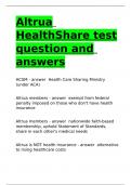 Altrua HealthShare test question and answers.