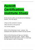 Forklift Certification Institute Study.