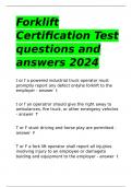 Forklift Certification Test questions and answers 2024