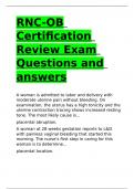 RNC-OB Certification Review Exam Questions and answers.