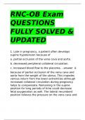 RNC-OB Exam QUESTIONS FULLY SOLVED & UPDATED