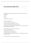 Fire Instructor State Test Questions and Correct Answers