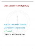 NURS 676 FINAL EXAM TESTBANK (2024/2025)VERIFIED EXAM SETS INCLUDED (4 Versions) COMPLETE SOLUTION PACKAGE (WEST COAST UNIVERSITY)