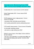 Hemodynamic Monitoring Exam With 100% Correct And Verified Answers 2024