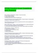 CPHQ Practice Exam Questions with Answers