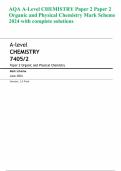 AQA A-Level CHEMISTRY Paper 2 Paper 2 Organic and Physical Chemistry Mark Scheme 2024 with complete solutions