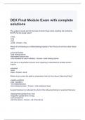 DEX Final Module Exam with complete solutions