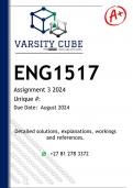 ENG1517 Assignment 3 (DETAILED ANSWERS) 2024 - DISTINCTION GUARANTEED