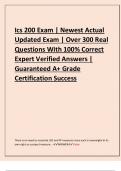 Ics 200 Exam | Newest Actual  Updated Exam | Over 300 Real  Questions With 100% Correct  Expert Verified Answers |  Guaranteed A+ Grade  Certification Success