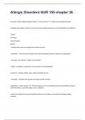 Allergic Disorders NUR 195 chapter 38 questions well answered graded A+