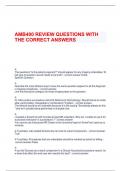 AMB400 REVIEW QUESTIONS WITH THE CORRECT ANSWERS