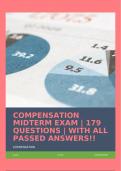 COMPENSATION MIDTERM EXAM | 179 QUESTIONS | WITH ALL PASSED ANSWERS!!