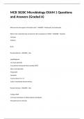 MCB 3020C Microbiology EXAM 1 Questions and Answers (Graded A)