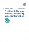 Confidentiality good practice in handling patient information