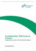 Confidentiality-NHS Code of Practice Supplementary Guidance Public Interest Disclosures