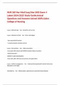 NUR 265 Nur Med Surg (Nur 265) Exam 4 Latest 2024/2025 Study Guide;Actual Questions and Answers Solved 100%;Galen College of Nursing