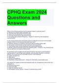 CPHQ Exam 2024 Questions and Answers