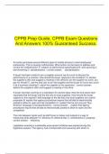       CPPB Prep Guide, CPPB Exam Questions And Answers 100% Guaranteed Success.