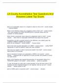    LA County Accreditation Test Questions And Answers Latest Top Score.