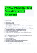 CPHQ Practice Test Questions and Answers