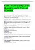 CPHQ Exam Study Guide Questions with Revised Answers