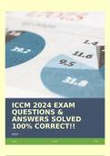 ICCM 2024 EXAM QUESTIONS & ANSWERS SOLVED 100% CORRECT!!