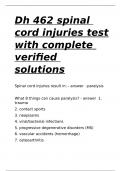 Dh 462 spinal cord injuries test with complete verified solutions.