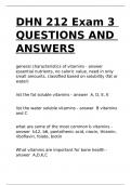 DHN 212 Exam 3 QUESTIONS AND ANSWERS.