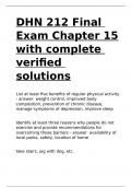 DHN 212 Final Exam Chapter 15 with complete verified solutions